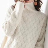 Cable Knit Turtleneck Jumper | Relaxed Fit | Soft Warm Layer | Winter Knitwear