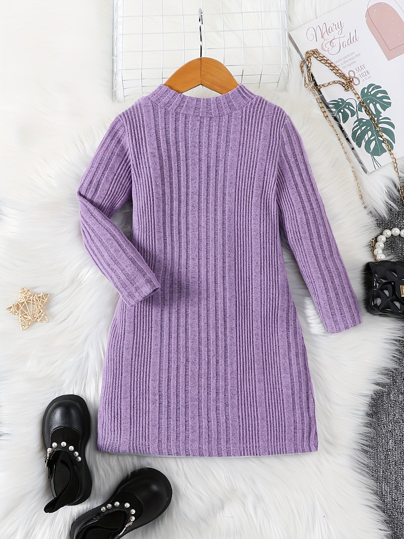 Girls’ Long Knit Sweater in Casual Winter Style | Warm Kids’ Jumper