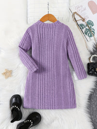 Girls’ Long Knit Sweater in Casual Winter Style | Warm Kids’ Jumper