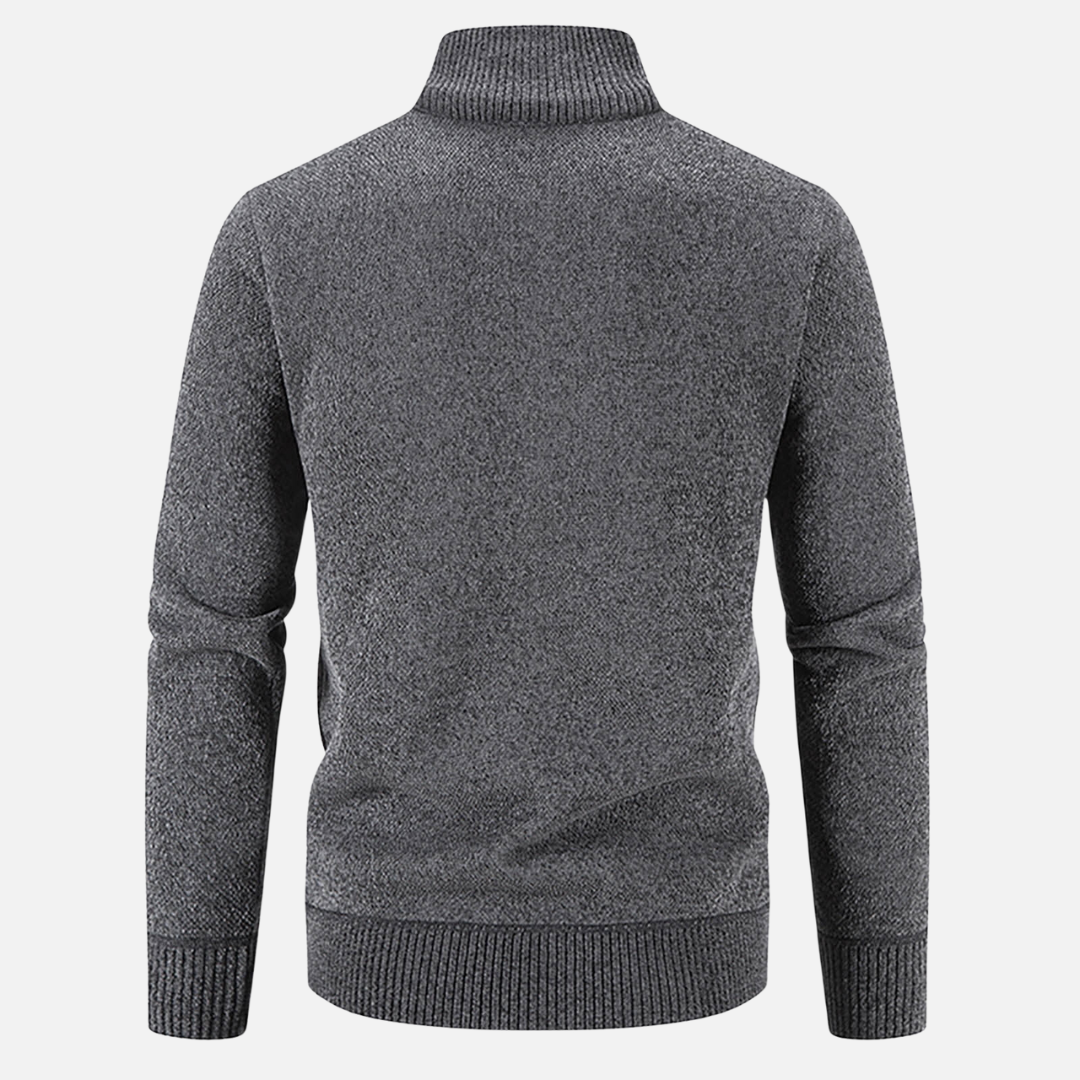 Men’s Zip-Up Knit Jacket | Ribbed Cuffs | Warm Autumn Layer | Smart Casual Knitwear