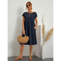 Women’s Elegant Summer Midi Dress with Short Sleeves | Wedding Guest & Party Dress