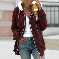 Women’s Zip Up Hoodie in Oversized Sherpa Style | Casual Fleece Sweatshirt