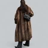 Women’s Long Faux Fur Trench Coat | Relaxed Fit | Elegant Dark Brown | Plush and Warm | Winter Statement Style
