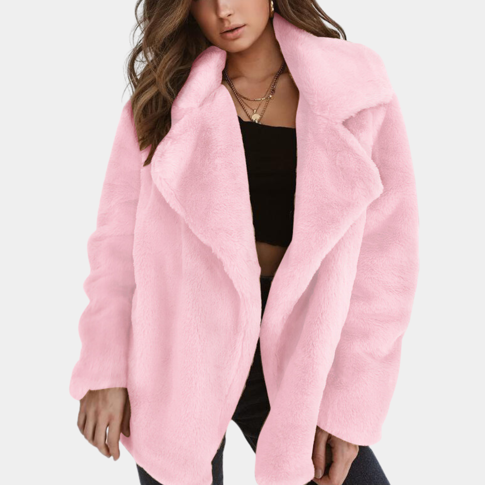 Women’s Winter Coat with Lapel Collar | Elegant Long Overcoat for Cold Days