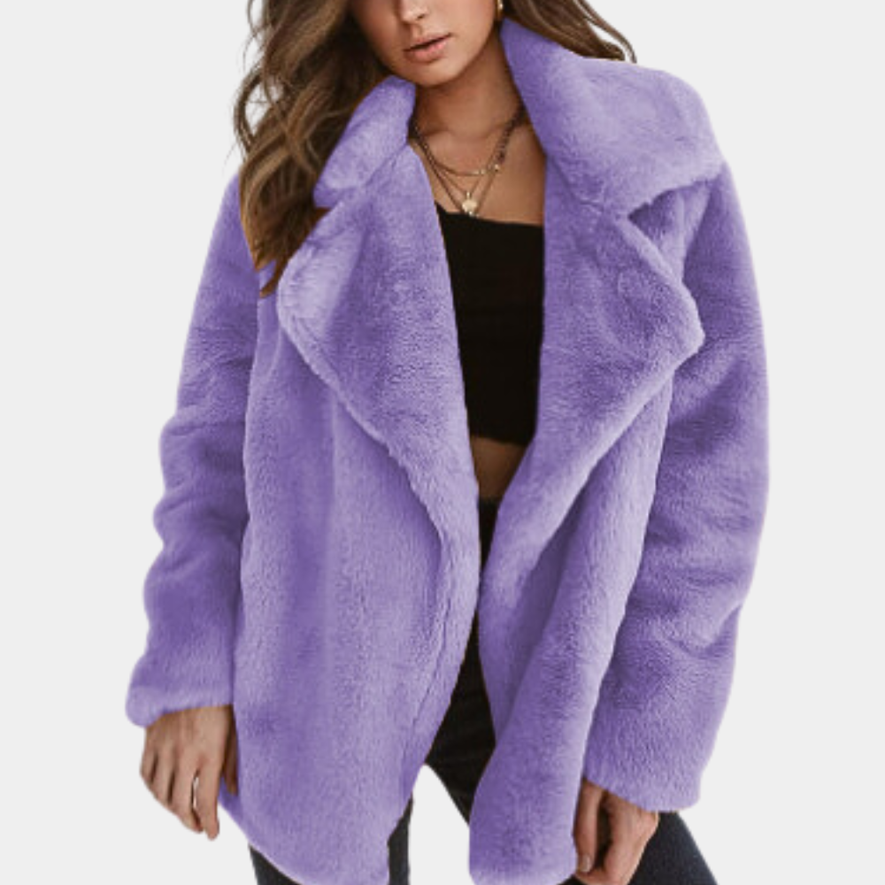 Women’s Winter Coat with Lapel Collar | Elegant Long Overcoat for Cold Days