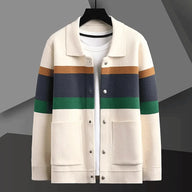 Men’s Polo Cardigan | Colour Block Knit | Casual Smart Layer