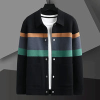 Men’s Polo Cardigan | Colour Block Knit | Casual Smart Layer