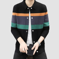 Men’s Polo Cardigan | Colour Block Knit | Casual Smart Layer