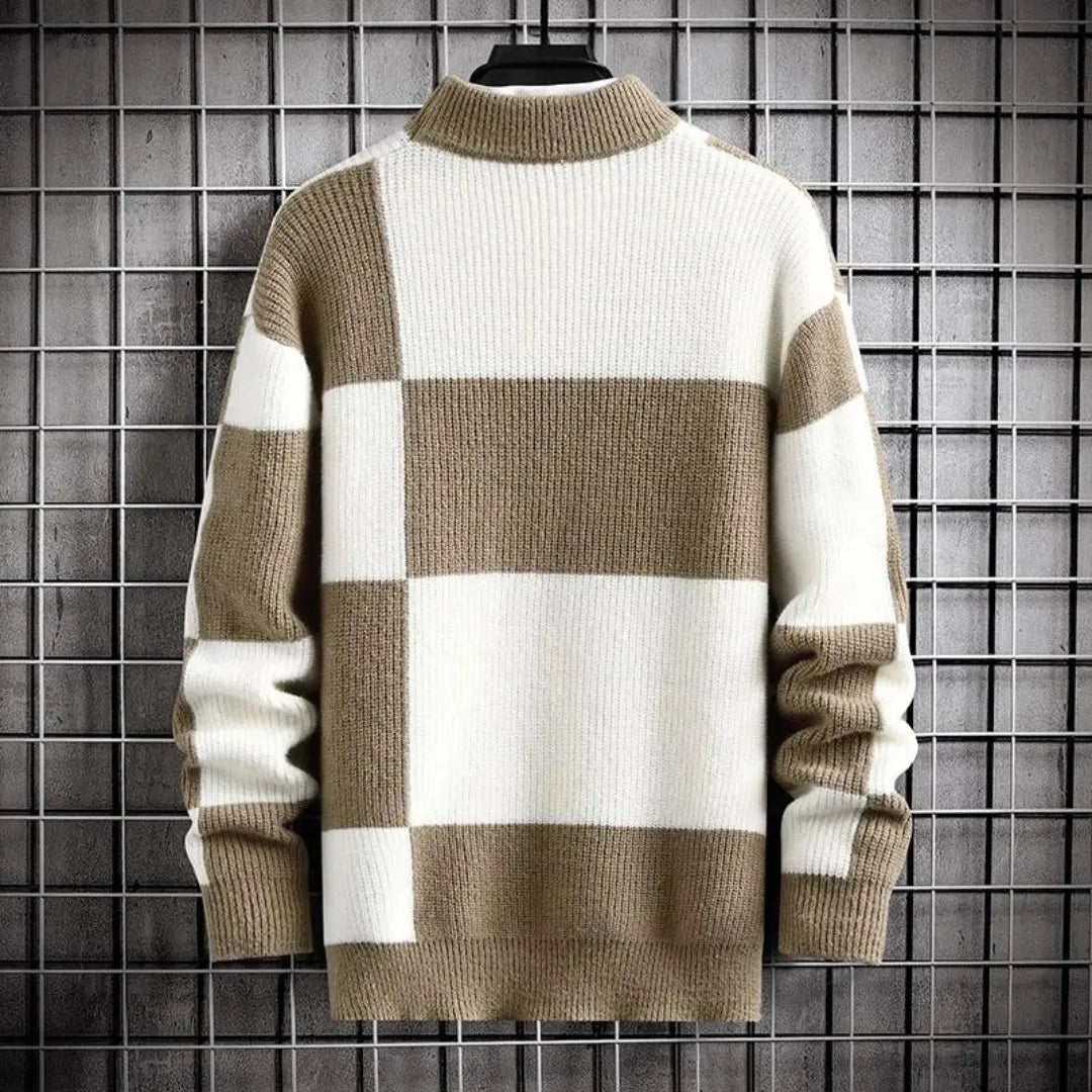 Patchwork Colour Block Sweater | Relaxed Fit | Modern Style