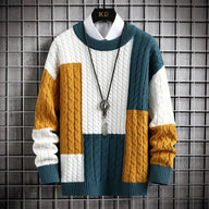Patchwork Colour Block Sweater | Relaxed Fit | Modern Knitwear