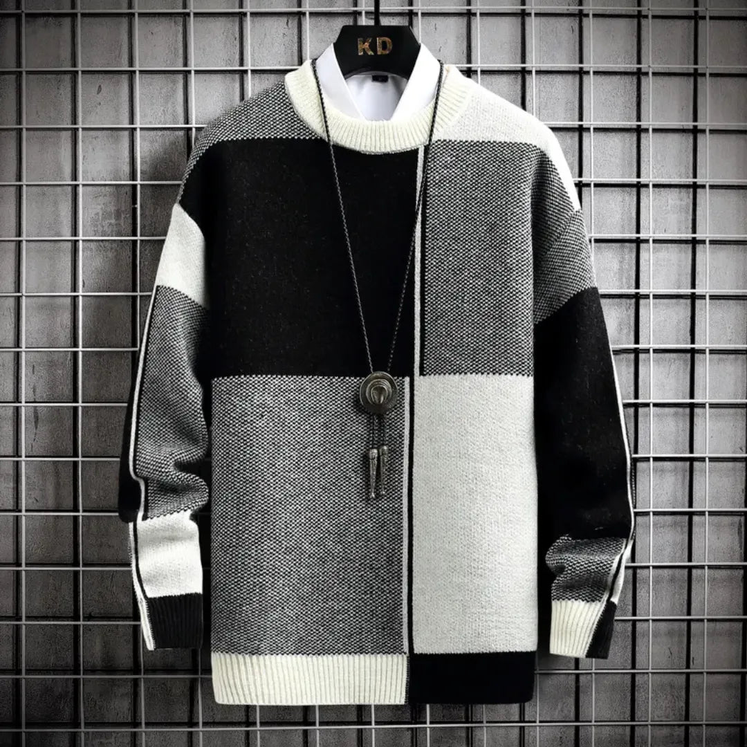 Colour Block Sweater | Modern Knitwear | Loose Fit