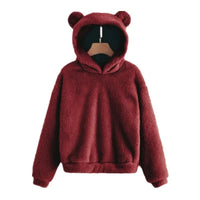 Women’s Fluffy Winter Hoodie with Ears | Cozy Ladies Fleece Jacket