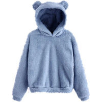 Women’s Fluffy Winter Hoodie with Ears | Cozy Ladies Fleece Jacket
