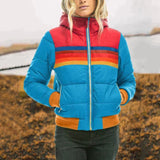 Women’s Colour-Block Puffer Jacket | High Collar | Insulated Winter Coat