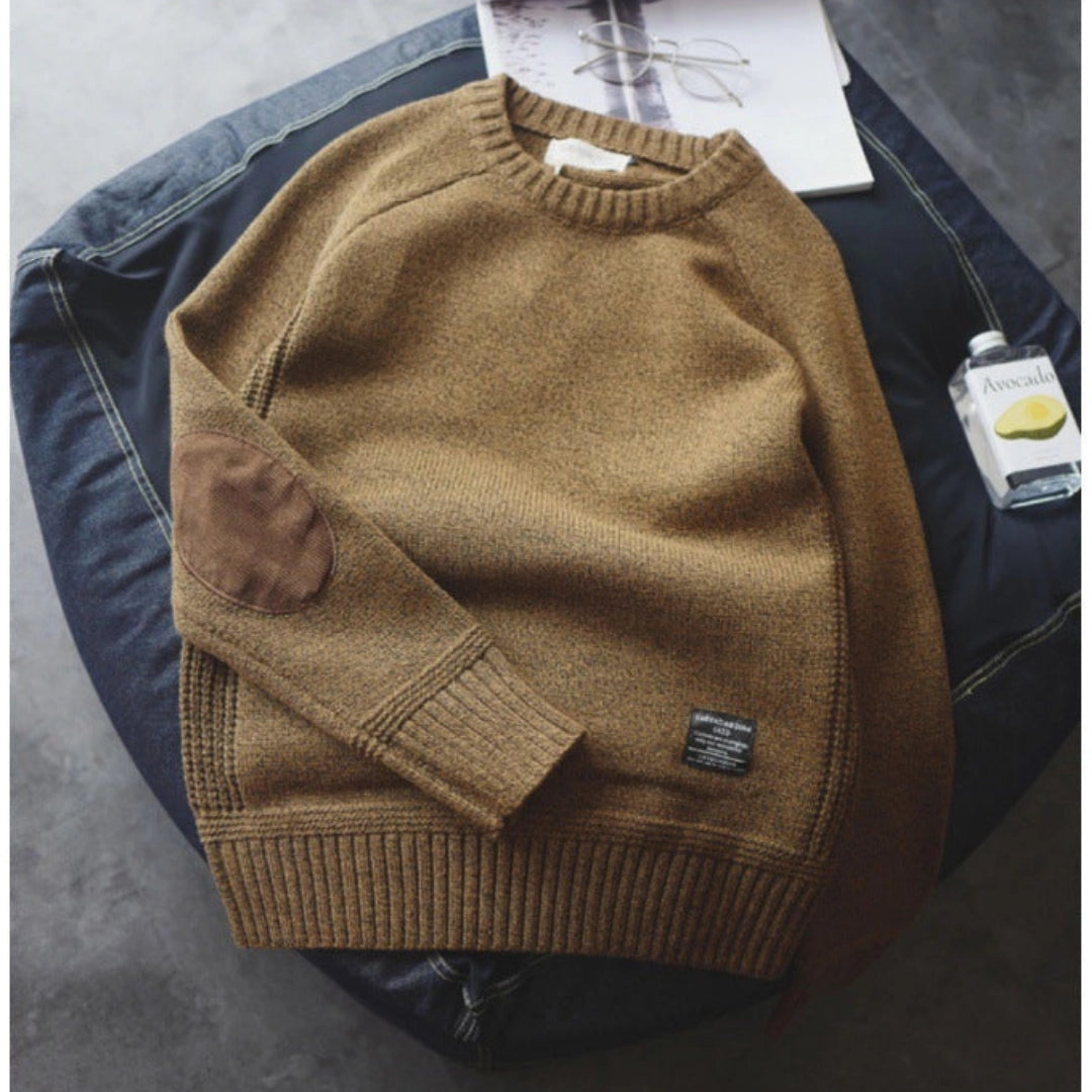 Women’s Knit Sweater with Elbow Patches | Warm Winter Pullover | Casual Smart Style