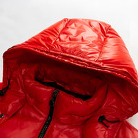 Men’s Glossy Hooded Puffer Jacket | Water-Repellent | Winter Insulated Coat