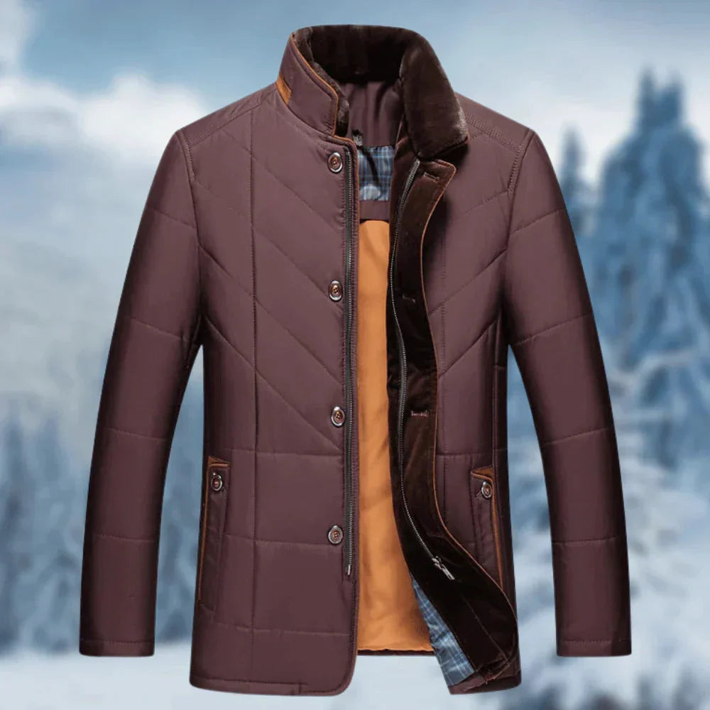 Men’s Quilted Thermal Winter Coat | Waterproof | Elegant Cold-Weather Jacket
