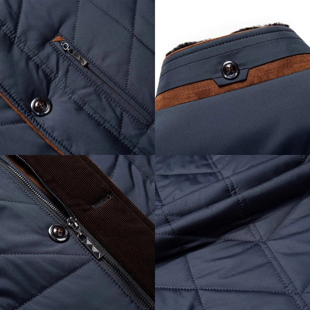 Men’s Quilted Thermal Winter Coat | Waterproof | Elegant Cold-Weather Jacket