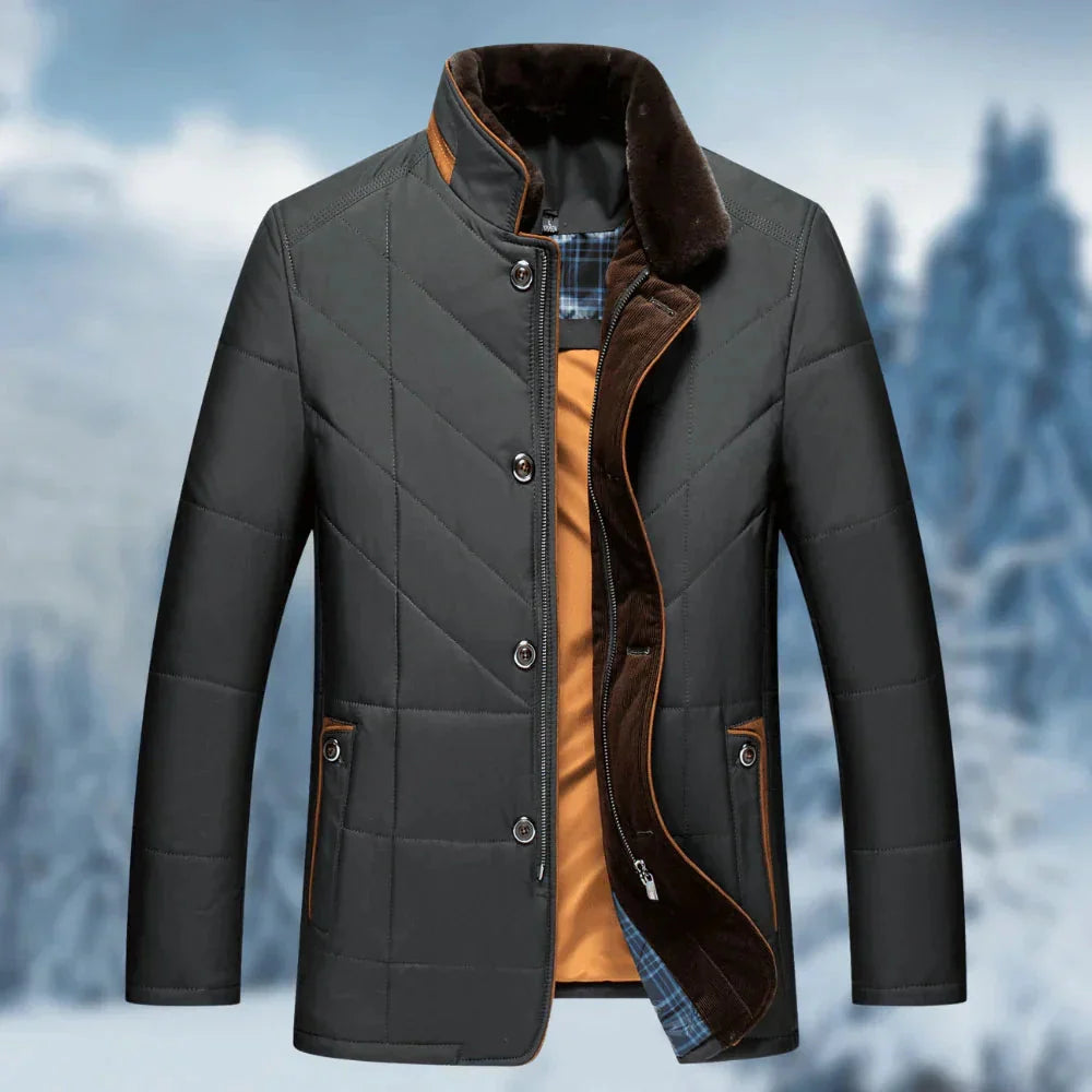 Men’s Quilted Thermal Winter Coat | Waterproof | Elegant Cold-Weather Jacket