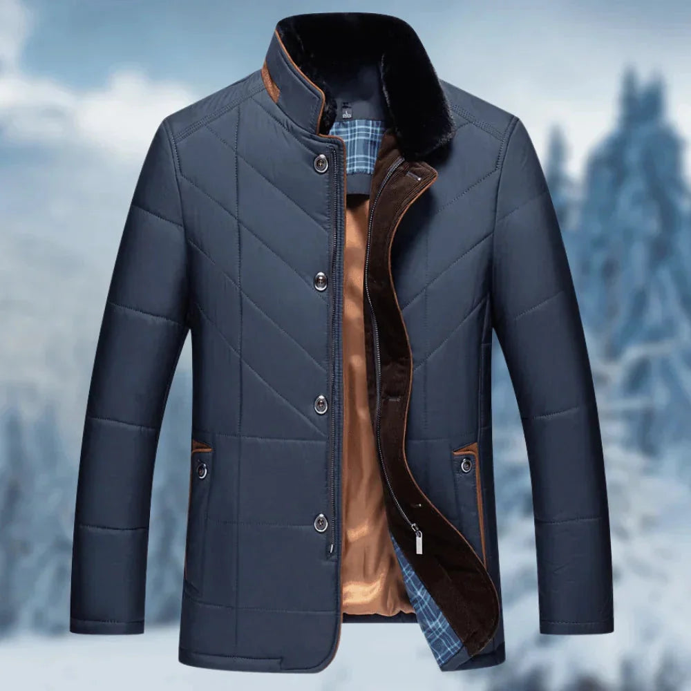 Men’s Quilted Thermal Winter Coat | Waterproof | Elegant Cold-Weather Jacket