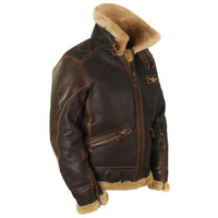 Men’s Vintage Aviator Bomber Jacket | Shearling Lining | Winter Outerwear