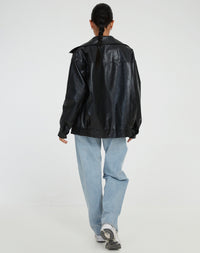 Women’s Leather Jacket | Oversized Fit | Lightweight Layer