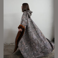 Women’s Hooded Poncho in Relaxed Draped Fit | Stylish Winter Coat