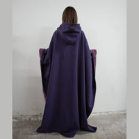 Women’s Hooded Poncho in Relaxed Draped Fit | Stylish Winter Coat