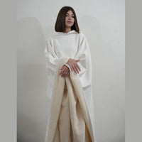 Women’s Hooded Poncho in Relaxed Draped Fit | Stylish Winter Coat