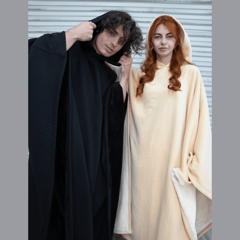 Women’s Hooded Poncho in Relaxed Draped Fit | Stylish Winter Coat