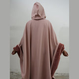 Women’s Hooded Poncho in Relaxed Draped Fit | Stylish Winter Coat