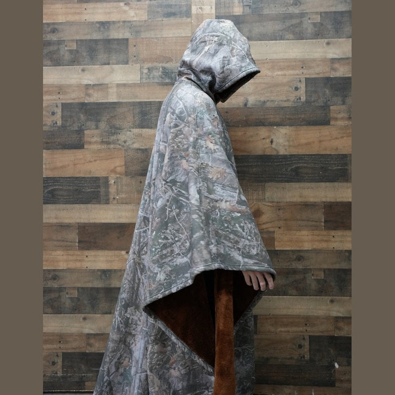 Women’s Hooded Poncho in Relaxed Draped Fit | Stylish Winter Coat