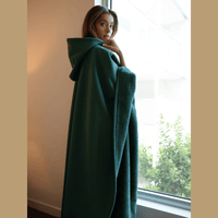 Women’s Hooded Poncho in Relaxed Draped Fit | Stylish Winter Coat