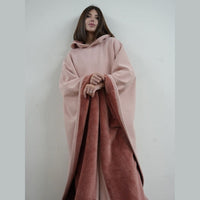Women’s Hooded Poncho in Relaxed Draped Fit | Stylish Winter Coat
