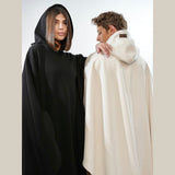 Women’s Hooded Poncho in Relaxed Draped Fit | Stylish Winter Coat