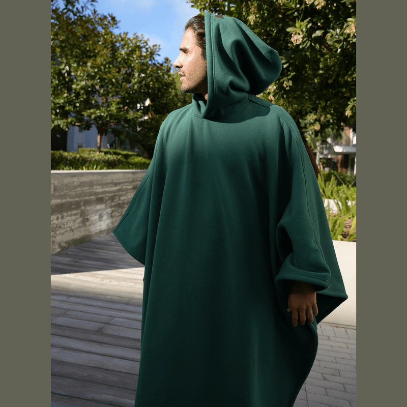Women’s Hooded Poncho in Relaxed Draped Fit | Stylish Winter Coat