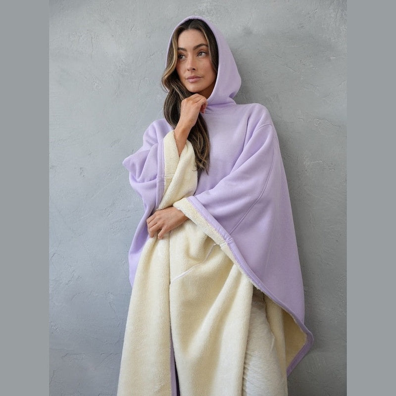 Women’s Hooded Poncho in Relaxed Draped Fit | Stylish Winter Coat