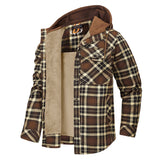Men’s Lumberjack Hoodie Jacket in Winter Check Style | Warm Casual Coat