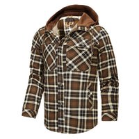Men’s Lumberjack Hoodie Jacket in Winter Check Style | Warm Casual Coat