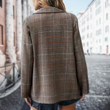 Women’s Plaid Blazer in Relaxed Long Sleeve Fit | Stylish Ladies Jacket