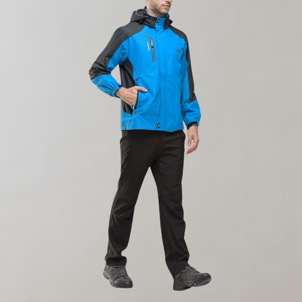 Men’s Waterproof Windproof Jacket with Hood | Lightweight Outdoor Coat