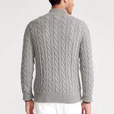 Men’s Half Zip Sweater | Quarter Zip Jumper | Ribbed Hem | Smart Knitwear