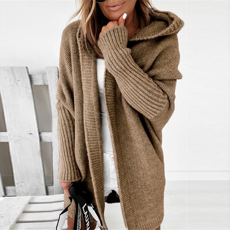 Women’s Oversized Hooded Cardigan | Long Knitwear | Cozy Casual Layer | Autumn Winter Style