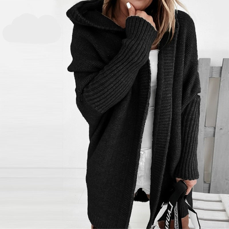 Women’s Oversized Hooded Cardigan | Long Knitwear | Cozy Casual Layer | Autumn Winter Style