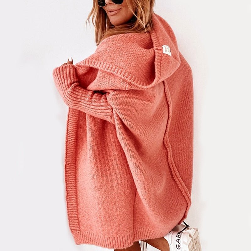 Women’s Oversized Hooded Cardigan | Long Knitwear | Cozy Casual Layer | Autumn Winter Style