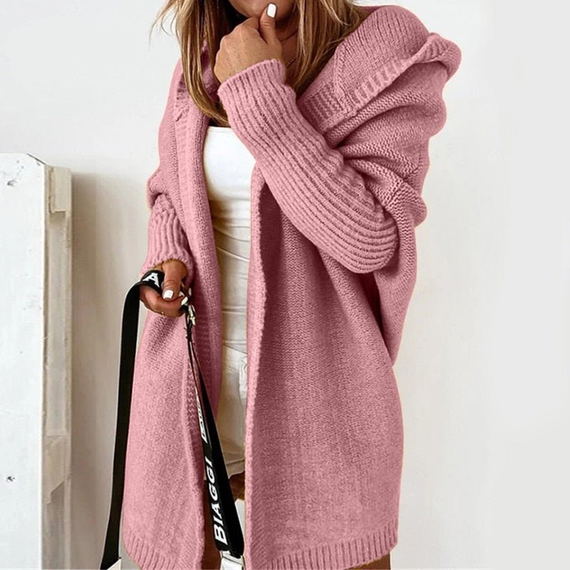 Women’s Oversized Hooded Cardigan | Long Knitwear | Cozy Casual Layer | Autumn Winter Style