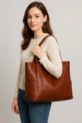 Women’s Shoulder Bag in Classic Vintage Style | Elegant Everyday Handbag