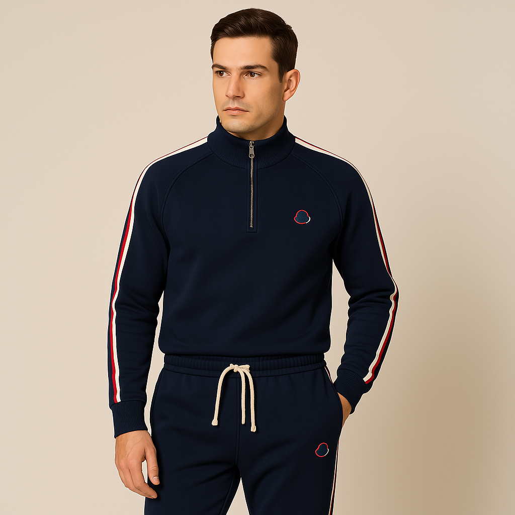 Men’s Tracksuit Set | Half-Zip Sweatshirt and Joggers | Relaxed Fit | Casual Activewear