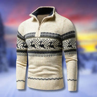 Men’s Christmas Sweater with Quarter Zip | Festive Winter Jumper