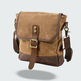 Waxed Canvas Crossbody Bag | Vintage Travel Style | Compact Everyday Carry